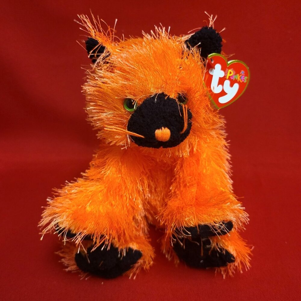 Spookers Orange Cat Ty Punkies Beanie Bag Plush 2004 Stuffed Animal